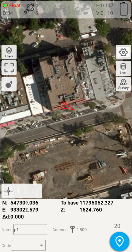 Survey Master showing the location of RTK Express